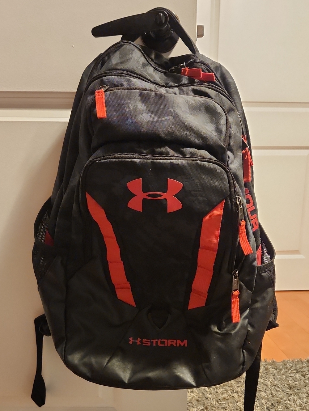 Under Armour Black Backpack with Red Accents - Storm Series